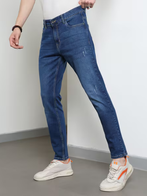 Shein Full Length Light Distress Slim Jeans - Image 3