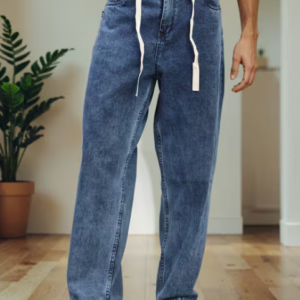 Shein Full Length Fixed Waist Stone Wash Jeans