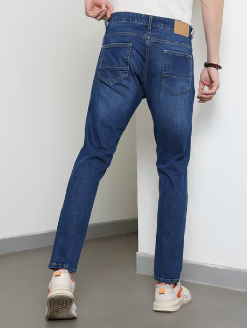 Shein Full Length Light Distress Slim Jeans - Image 4
