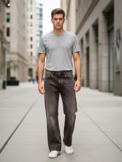 Shein Full Length Fly With Button Closure Mid Wash Jeans - Image 5