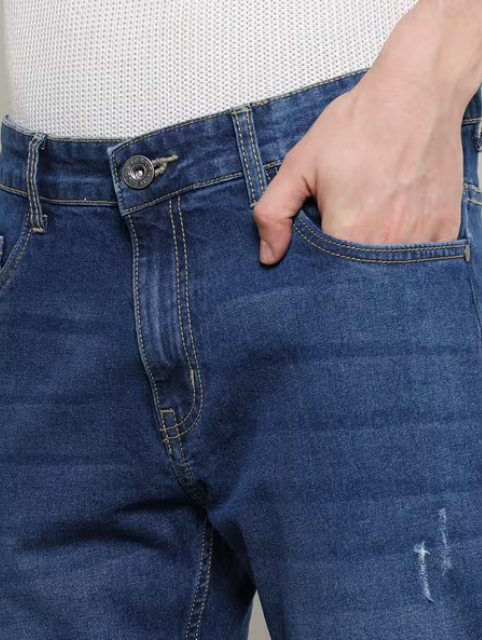 Shein Full Length Light Distress Slim Jeans - Image 6