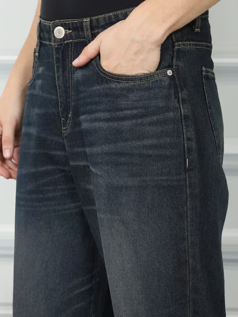 Shein Ankle Length Fly With Button Closure Mid Wash Jeans - Image 6