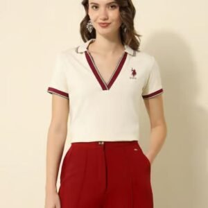 U.S. Polo Assn. White Cotton Regular Fit Polo T-Shirt
