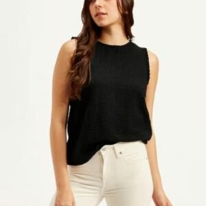 Levi's Black Regular Fit Textured Top