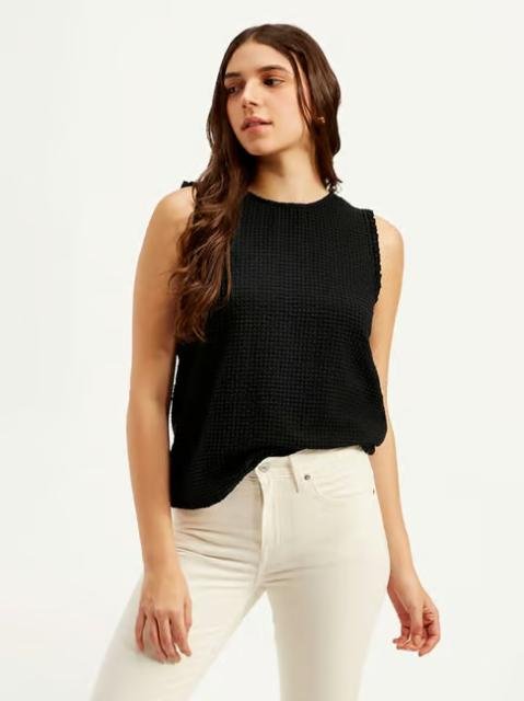 Levi's Black Regular Fit Textured Top