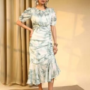 Pinacolada Grey Regular Fit Printed Dress