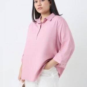 Gia by Westside Pink Solid Blouse