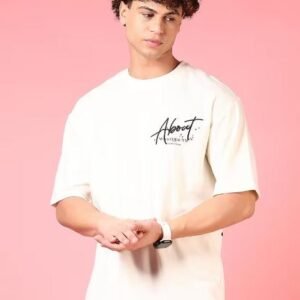 Men front & back print short sleeves t-shirt