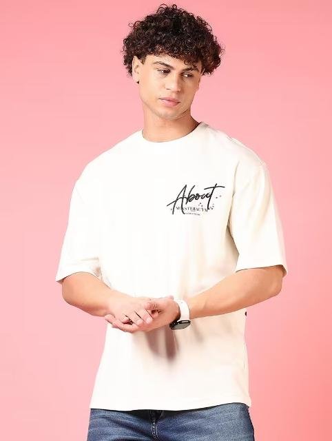 Men front & back print short sleeves t-shirt