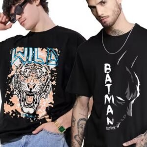 Men pack of 2 printed short sleeve oversized fit t-shirt
