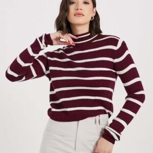 Women striped long sleeves pullover