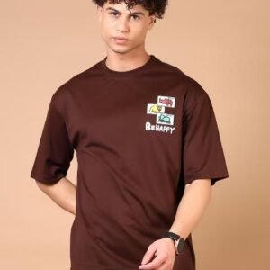 Men short sleeves front & back print t-shirt