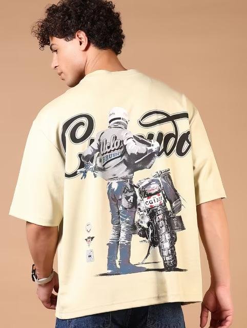 Men back print short sleeve loose fit t-shirt - Image 2